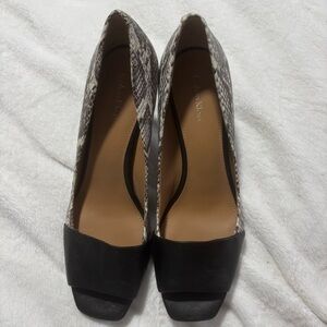 Calvin Klein Women’s Snake Skin Open-Toe Heels Size 9